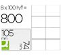 Etiqueta adhesiva q-connect kf10659 tamaño 105x74 mm fotocopiadora laser ink-jet caja con 100 hojas din a4