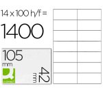 Etiqueta adhesiva q-connect kf10655 tamaño 105x42 mm fotocopiadora laser ink-jet caja con 100 hojas din a4