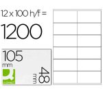 Etiqueta adhesiva q-connect kf10657 tamaño 105x48 mm fotocopiadora laser ink-jet caja con 100 hojas din a4