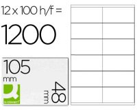 Etiqueta adhesiva q-connect kf10657 tamaño 105x48 mm fotocopiadora laser ink-jet caja con 100 hojas din a4