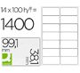 Etiqueta adhesiva q-connect kf01585 tamaño 99,1x38,1 mm fotocopiadora laser ink-jet caja con 100 hojas din a4