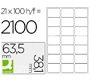Etiqueta adhesiva q-connect kf01587 tamaño 63,5x38,1 mm fotocopiadora laser ink-jet caja con 100 hojas din a4