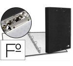 Carpeta de 4 anillas 25mm redondas liderpapel folio carton forrado paper coat con miniclip y solapas