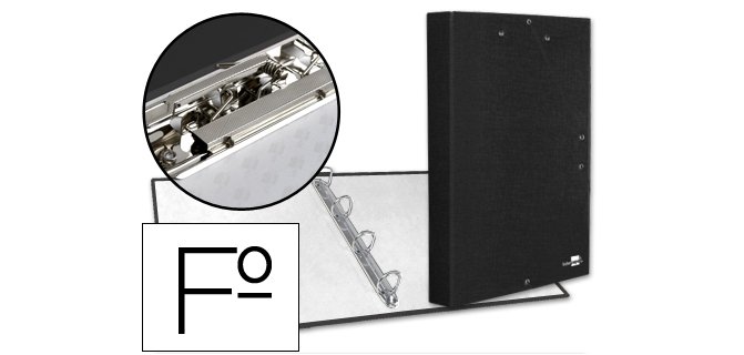 Carpeta de 4 anillas 25mm redondas liderpapel folio carton forrado paper coat con miniclip y solapas