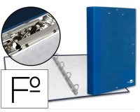 Carpeta de 4 anillas 25mm redondas liderpapel folio carton forrado paper coat con miniclip y solapas