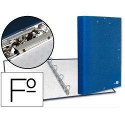 Carpeta de 4 anillas 25mm redondas liderpapel folio carton forrado paper coat con miniclip y solapas