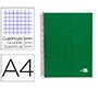 Cuaderno espiral liderpapel a4 micro papercoat tapa forrada 140h 75gr cuadro5mm 5 banda s 4 taladros verde
