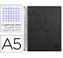 Cuaderno espiral liderpapel a5 micro papercoat tapa forrada 140h 75gr cuadro5mm 5 banda s 6 taladros negro