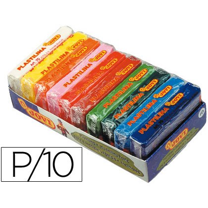 Plastilina Jovi -bandeja con 10 paquetes colores
