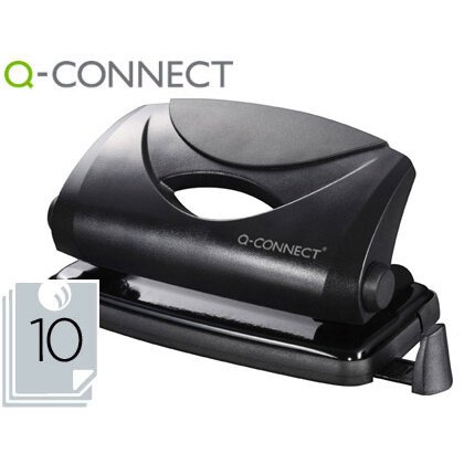 Taladrador q-connect kf01233 negro abertura 1 mm capacidad 10 hojas