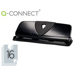Taladrador q-connect kf01238 negro 4 taladros abertura 1,6 mm capacidad 16 hojas