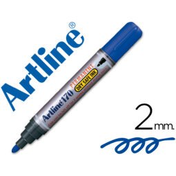 Rotulador artline marcador permanente 170 azul punta redonda 2mm antisecado