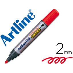 Rotulador artline marcador permanente 170 rojo punta redonda 2 mm antisecado