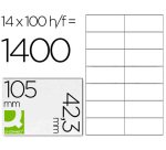 Etiqueta adhesiva q-connect kf10656 tamaño 105x42,3 mm fotocopiadora laser ink-jet caja con 100 hojas din a4