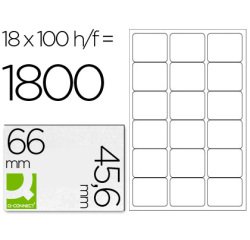 Etiqueta adhesiva q-connect kf01583 tamaño 66x46,6 mm fotocopiadora laser ink-jet caja con 100 hojas din a4