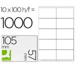 Etiqueta adhesiva q-connect kf10658 tamaño 105x57 mm fotocopiadora laser ink-jet caja con 100 hojas din a4