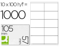 Etiqueta adhesiva q-connect kf10658 tamaño 105x57 mm fotocopiadora laser ink-jet caja con 100 hojas din a4