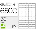 Etiqueta adhesiva q-connect kf01581 tamaño 38,1x21,2mm fotocopiadora laser ink-jet caja con 100 hojas din a4