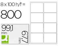 Etiqueta adhesiva q-connect kf01588 tamaño 99,1x67,7 mm fotocopiadora laser ink-jet caja con 100 hojas din a4