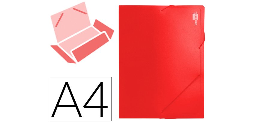 Carpeta liderpapel portadocumentos polipropileno din a4 roja lomo 50 mm