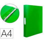 Carpeta liderpapel 4 anillas 25 mm mixtas 43433 polipropileno din a4 verde translucido