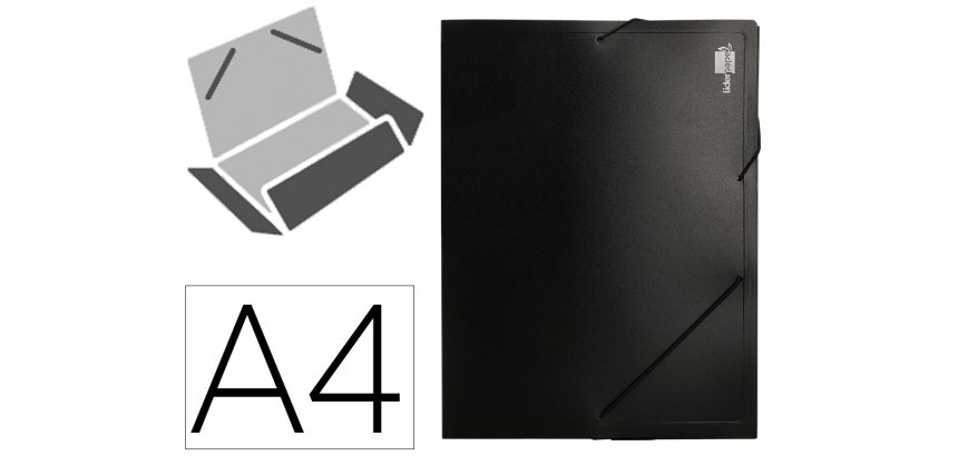 Carpeta liderpapel portadocumentos 36905 polipropileno din a4 negra lomo 50 mm