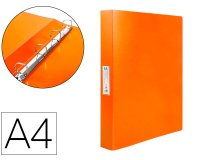 Carpeta liderpapel 4 anillas 25 mm mixtas 43431 polipropileno din a4 naranja serie frosty