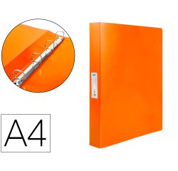 Carpeta liderpapel 4 anillas 25 mm mixtas 43431 polipropileno din a4 naranja serie frosty
