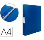 Carpeta liderpapel 4 anillas 25 mm mixtas 43432 polipropileno din a4 azul translucido