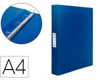 Carpeta liderpapel 4 anillas 25 mm mixtas 43432 polipropileno din a4 azul translucido