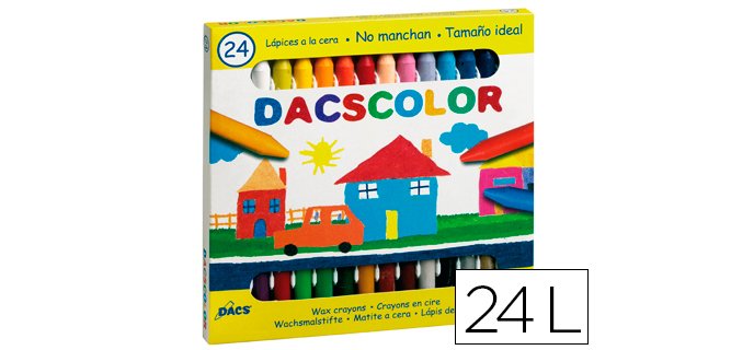 Lapices cera dacscolor caja de 24 unidades colores surtidos