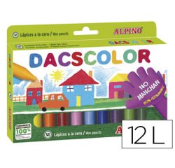 Lapices cera dacscolor caja de 12 colores