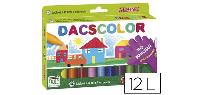 Lapices cera dacscolor caja de 12 colores
