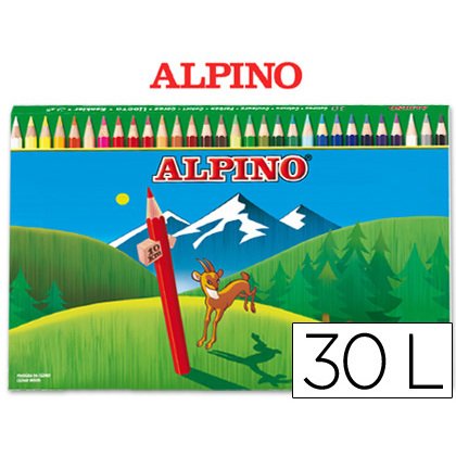 Lapices de colores alpino 659 caja de 30 colores largos