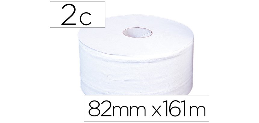 Papel higienico jumbo 2 capas blanco mandril de 60 mm para dispensador 325