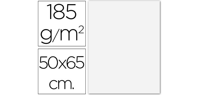 Cartulina guarro blanca 50x65 cm 185 gr