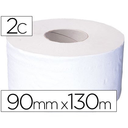 Papel higienico jumbo 2 capas celulosa pura rollo de 91 m para dispensador 925