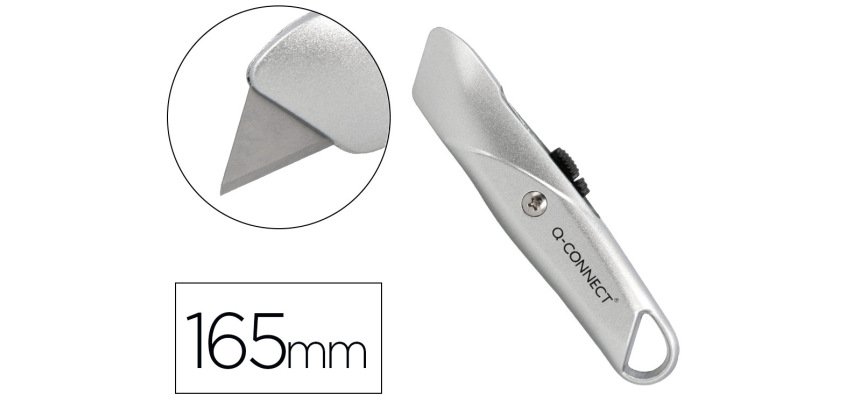 Cuter q-connect metalico ancho retractil con mecanismo de bloqueo cuchilla 18 mm xd-53 blister 1 unidad