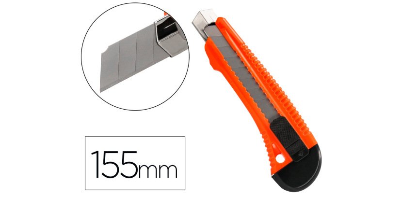 Cuter q-connect plastico ancho retractil cuchilla 18 mm xd-38 blister 1 unidad