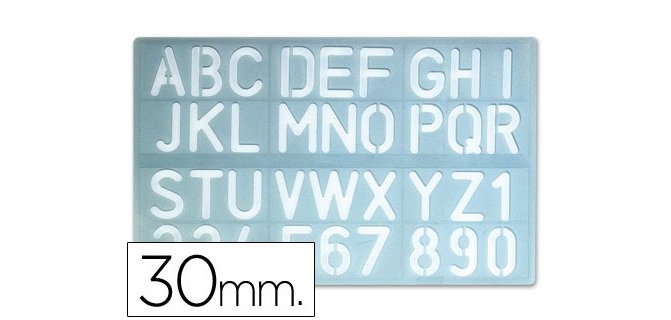 Plantilla liderpapel rotulacion 1600 letras y numeros 30 mm