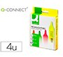 Rotulador q-connect fluorescente surtido caja de 4 unidades colores surtidos
