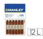 Lapices cera manley unicolor pardo n.29 caja de 12 unidades