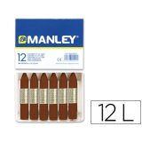 Lapices cera manley unicolor pardo n.29 caja de 12 unidades