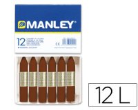 Lapices cera manley unicolor pardo n.29 caja de 12 unidades