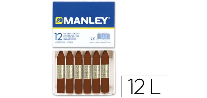 Lapices cera manley unicolor pardo n.29 caja de 12 unidades