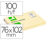 Bloc de notas adhesivas quita y pon q-connect 76x102 mm con 100 hojas