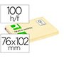 Bloc de notas adhesivas quita y pon q-connect 76x102 mm con 100 hojas