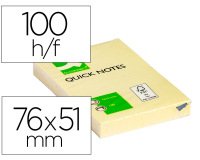 Bloc de notas adhesivas quita y pon q-connect 51x76 mm con 100 hojas
