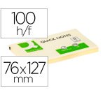 Bloc de notas adhesivas quita y pon q-connect 76x127 mm con 100 hojas