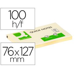 Bloc de notas adhesivas quita y pon q-connect 76x127 mm con 100 hojas